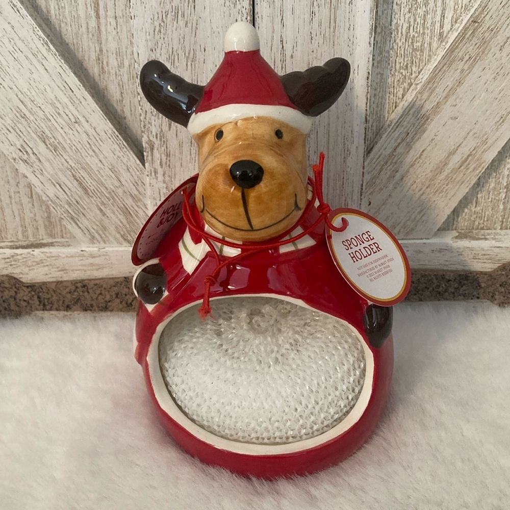 Market Finds Christmas Moose Sponge Holder